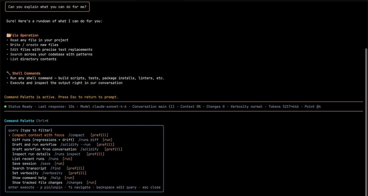 Coglan terminal user interface